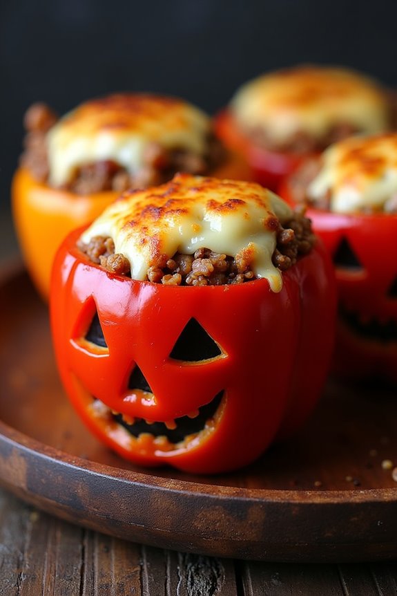 spooky stuffed bell peppers