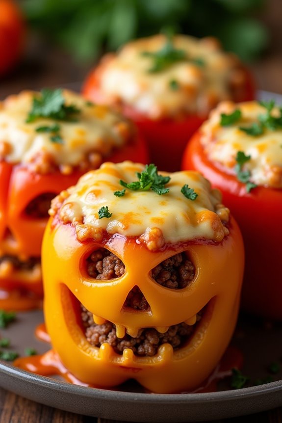 spooky stuffed bell peppers