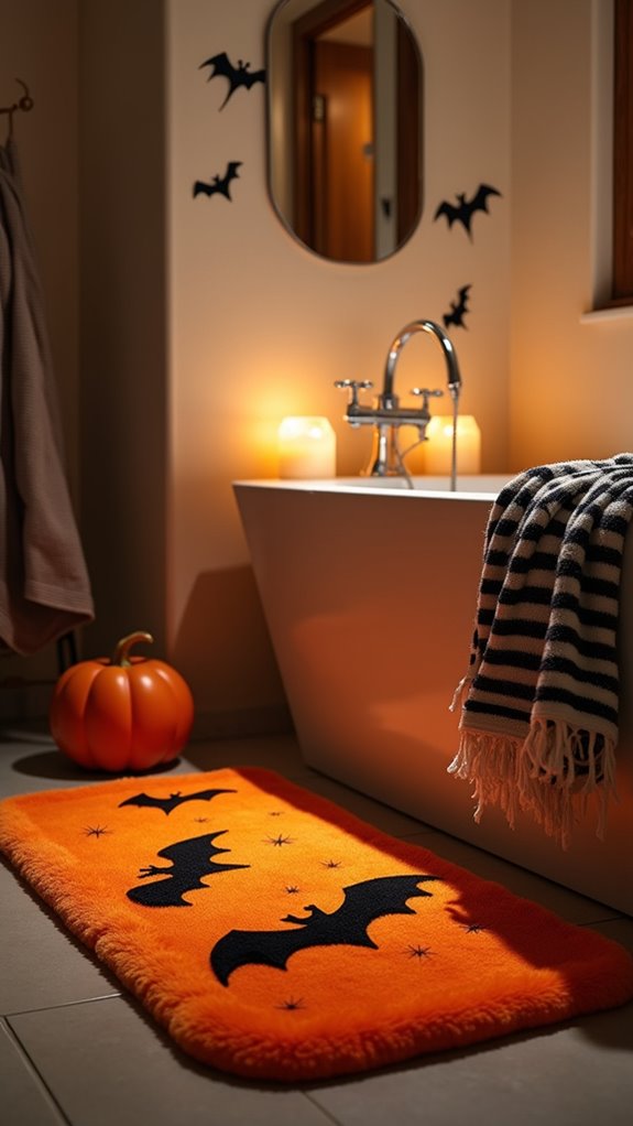 spooky themed bath mat