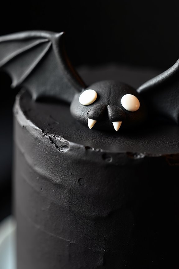 spooky vampire bat cake