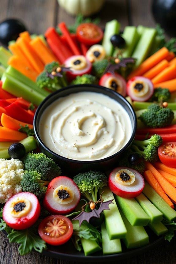 spooky vegetable appetizer platter