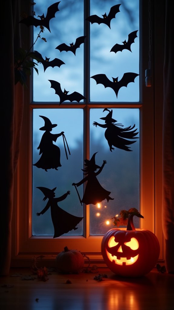spooky window silhouette decorations