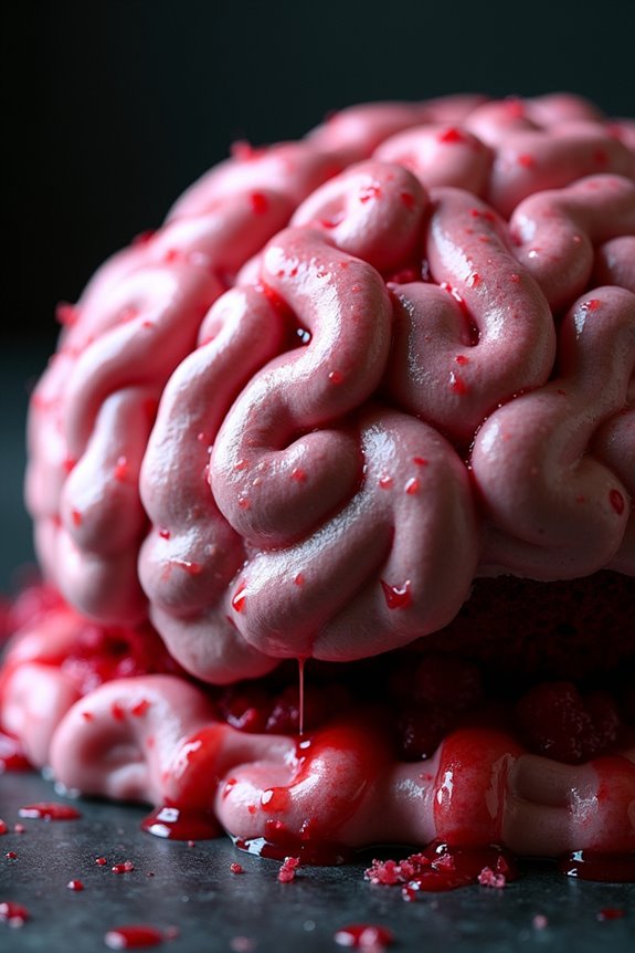 spooky zombie brain cake