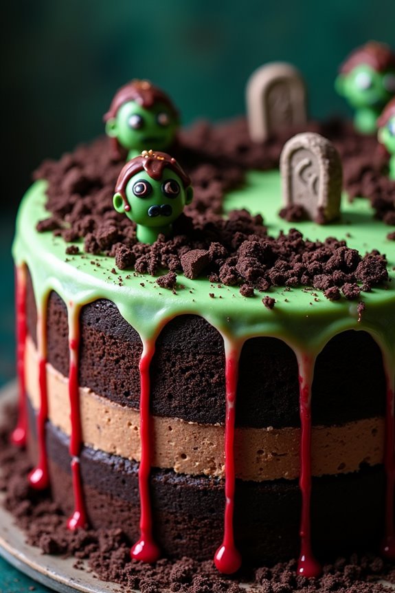 spooky zombie cake decoration