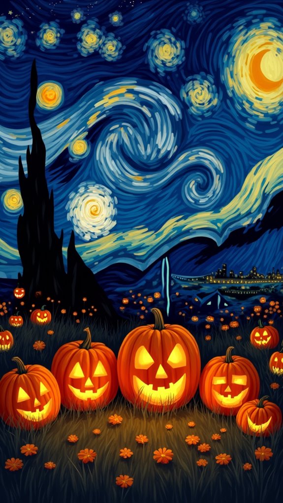 starry night pumpkin carving