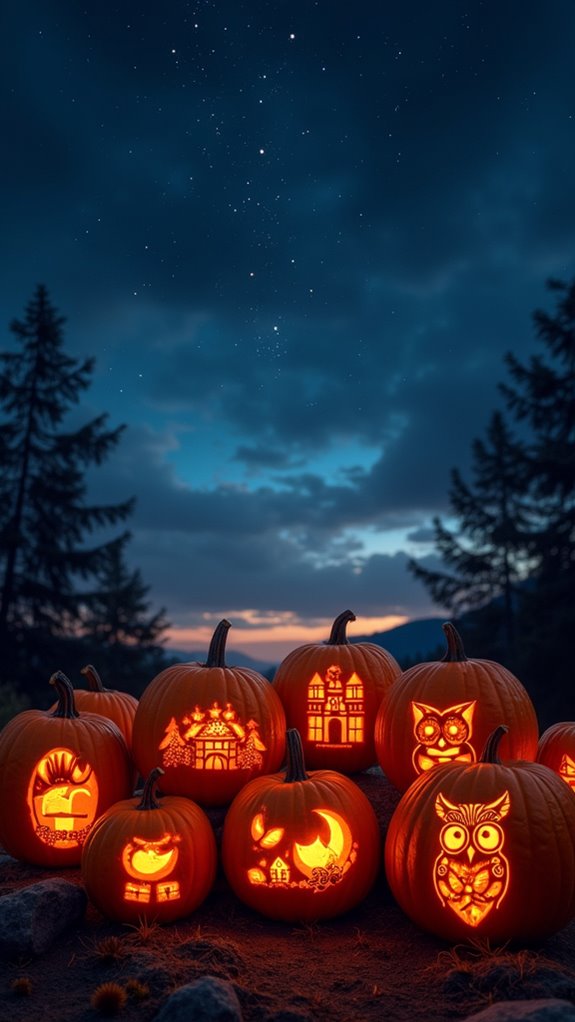 starry night pumpkin design