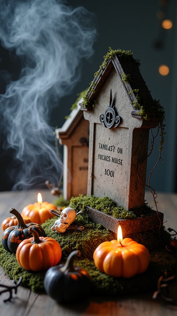 terrifying foam tombstone display