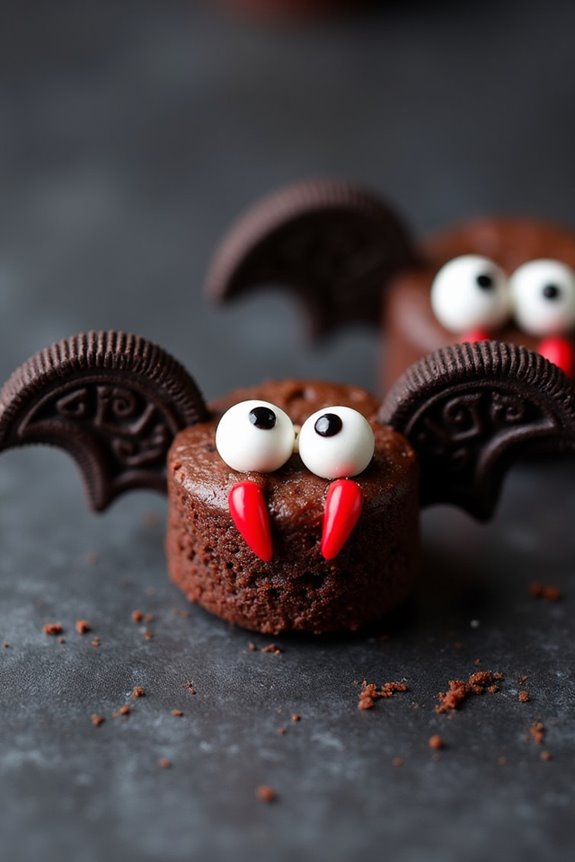 vampire bat brownie bites