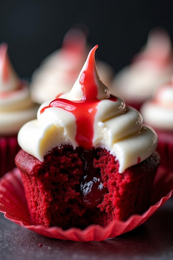 vampire bite red velvet cupcakes