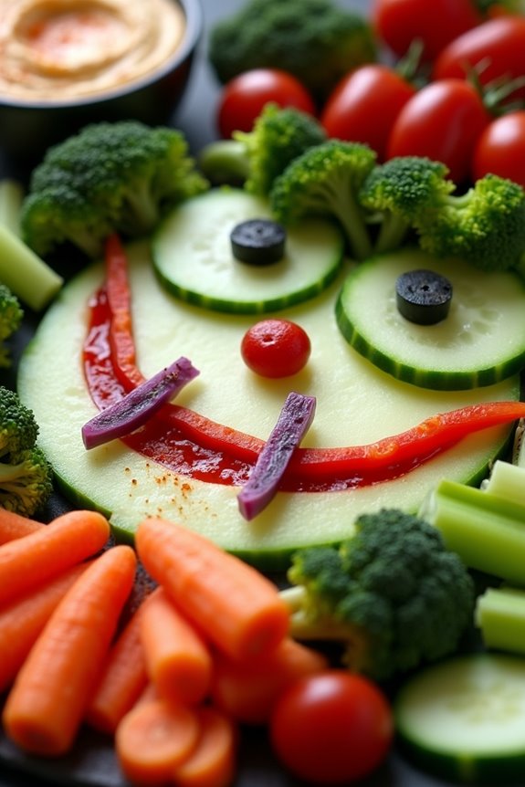 vampire themed healthy veggie platter