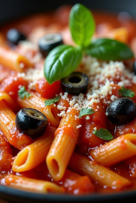 vampire themed pasta dish
