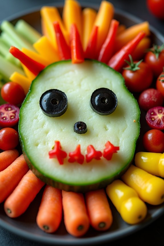 vampire themed vegetable platter