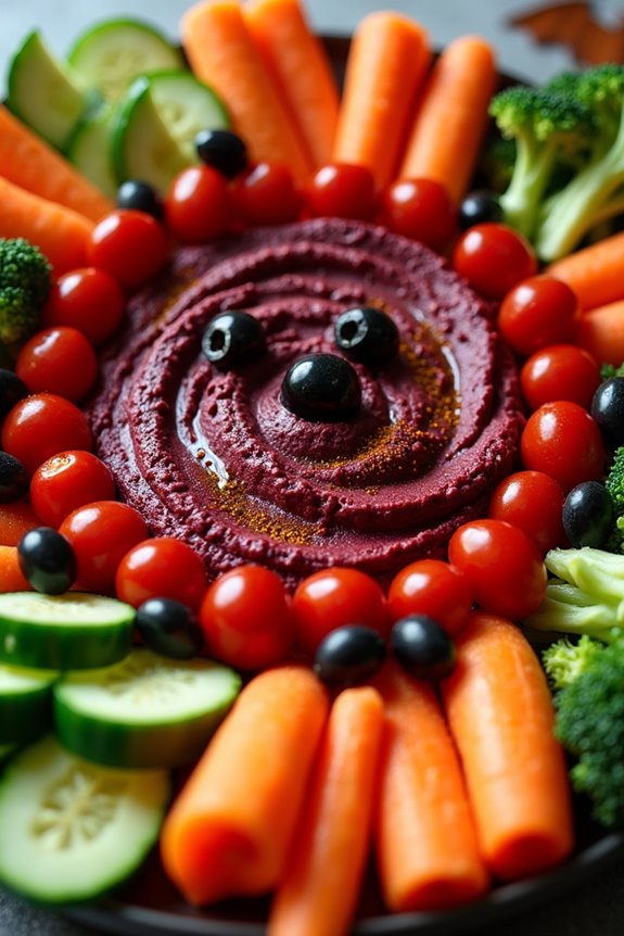 vampire themed veggie platter creation