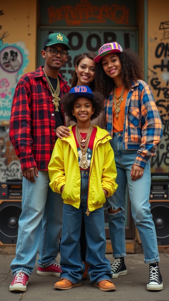 vibrant 90s hip hop style