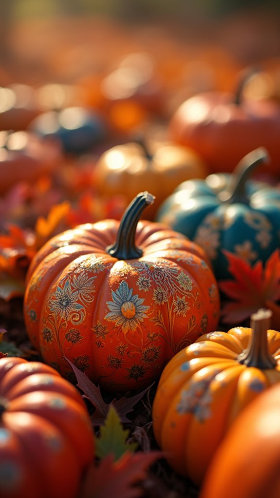 vibrant autumn leaf painting