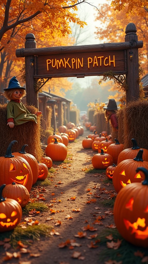 vibrant autumn pumpkin display
