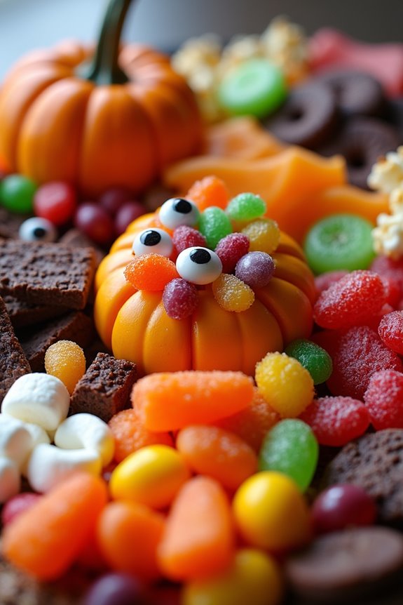 vibrant halloween candy charcuterie