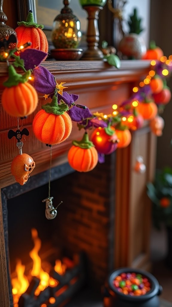 vibrant halloween decorative garland