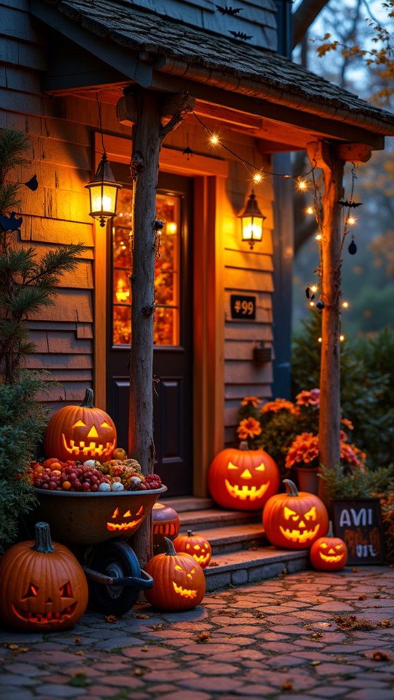 vibrant halloween porch signage