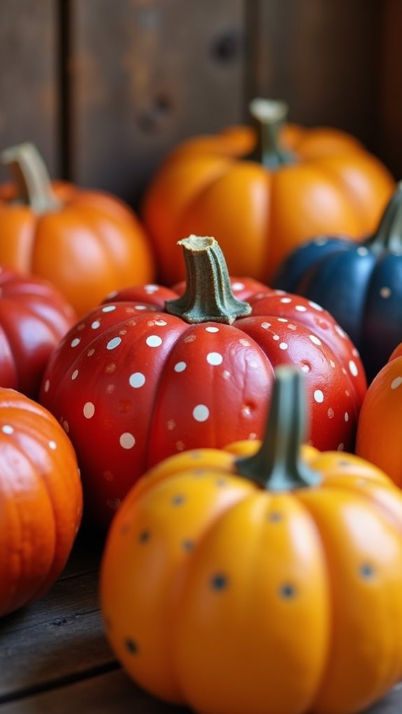 vibrant polka dot pumpkins