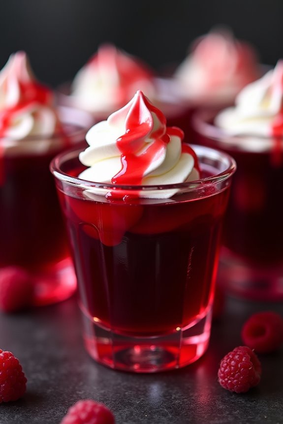 vibrant spooky jello shots
