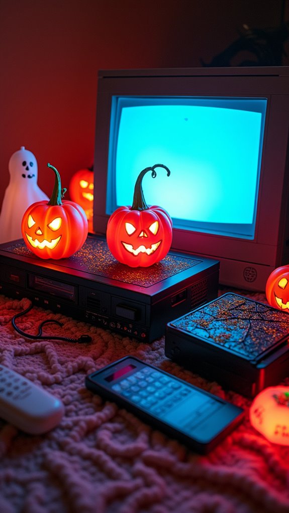 vintage tech halloween decor