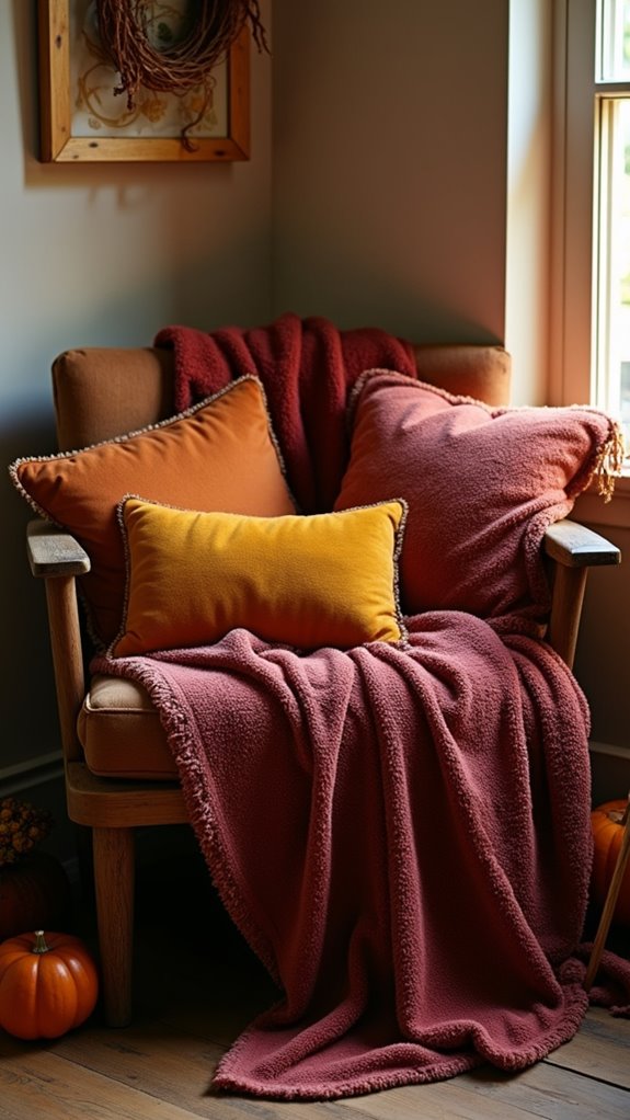 warm fall textiles ambiance