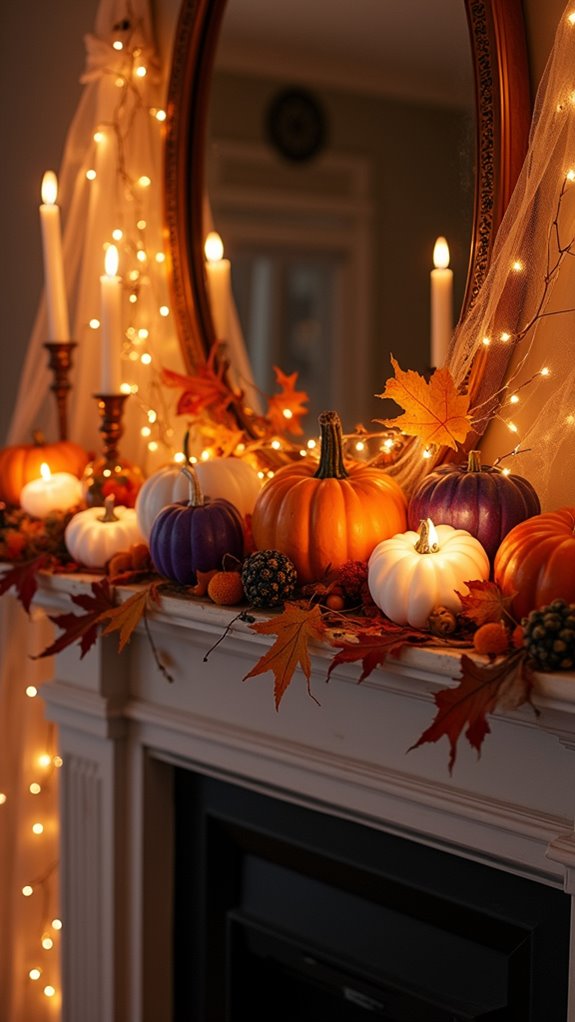 whimsical autumn pumpkin display