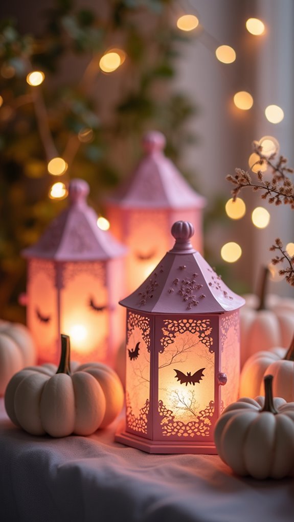 whimsical baby pink lanterns