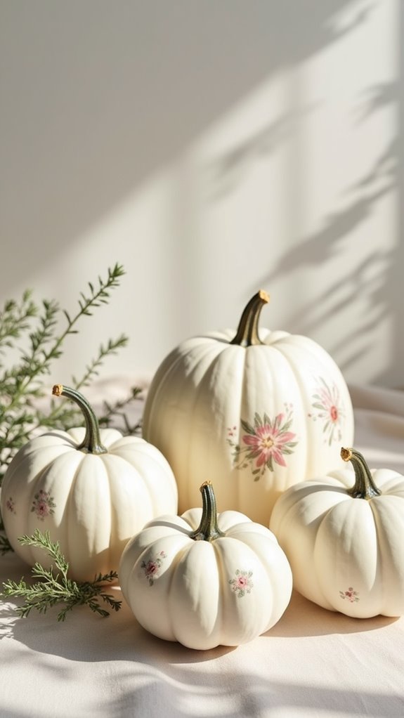 whimsical floral pumpkin decor