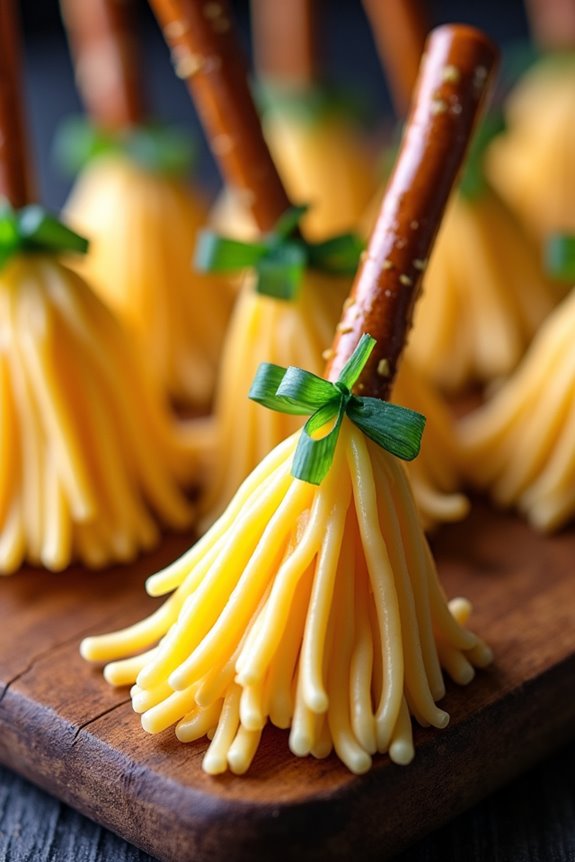 whimsical halloween broomstick snacks