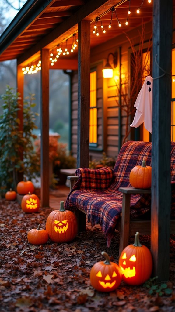 whimsical halloween porch lights