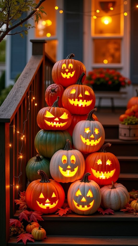 whimsical halloween pumpkin display