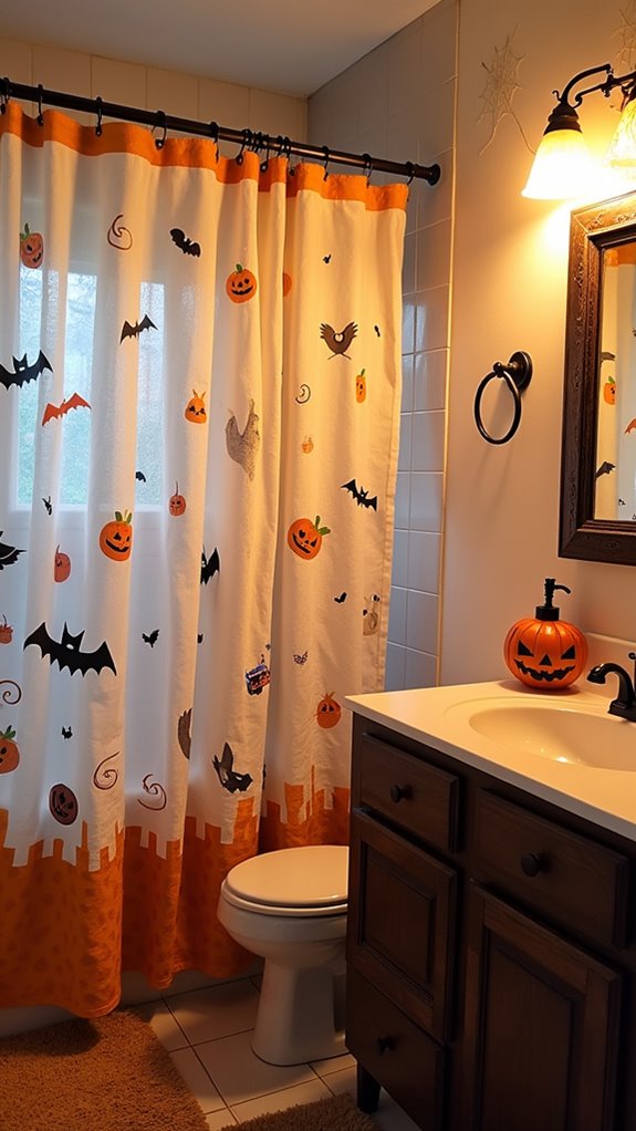 whimsical halloween shower curtains
