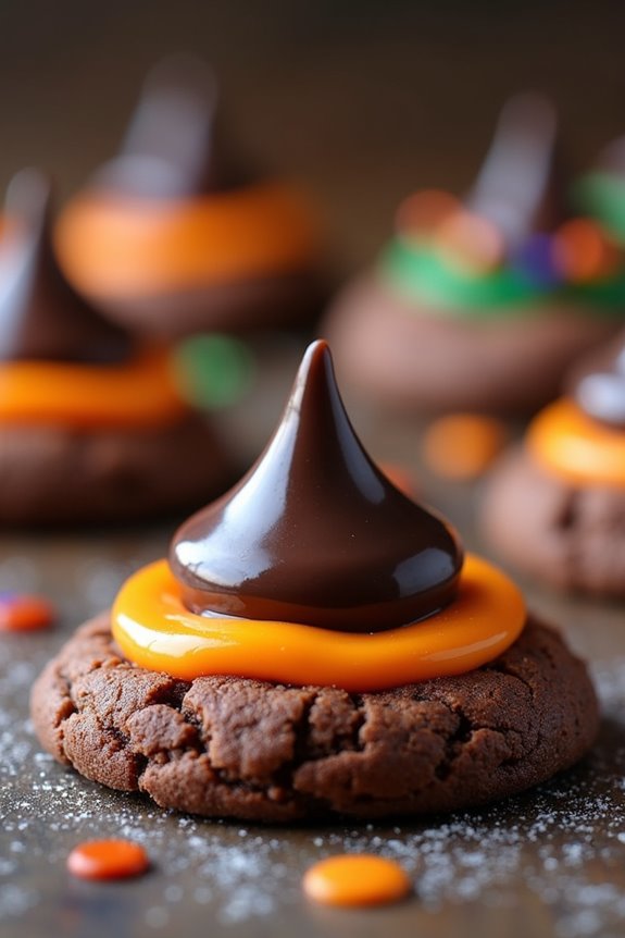 whimsical halloween witch hat cookies