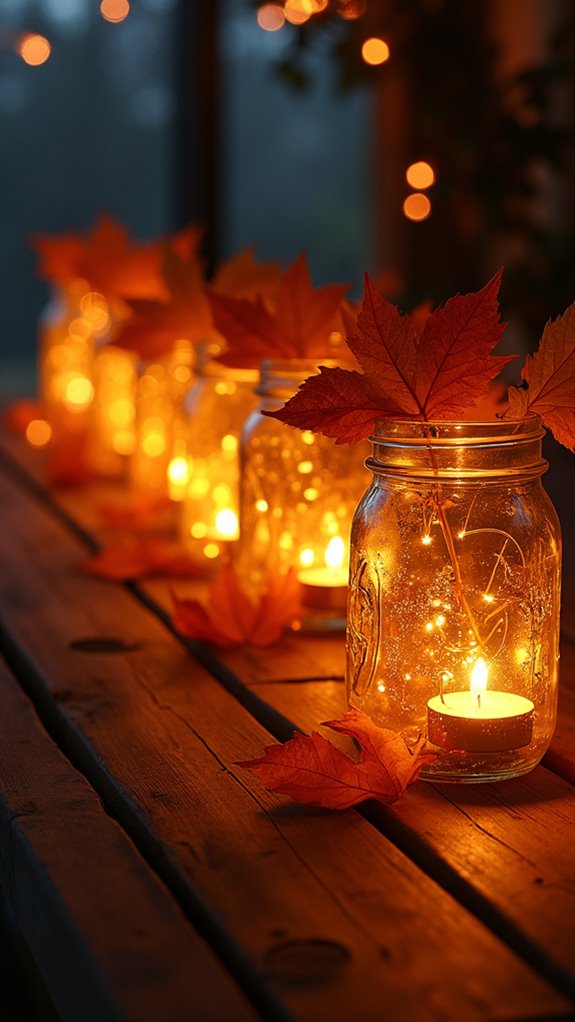 whimsical lanterns in jars