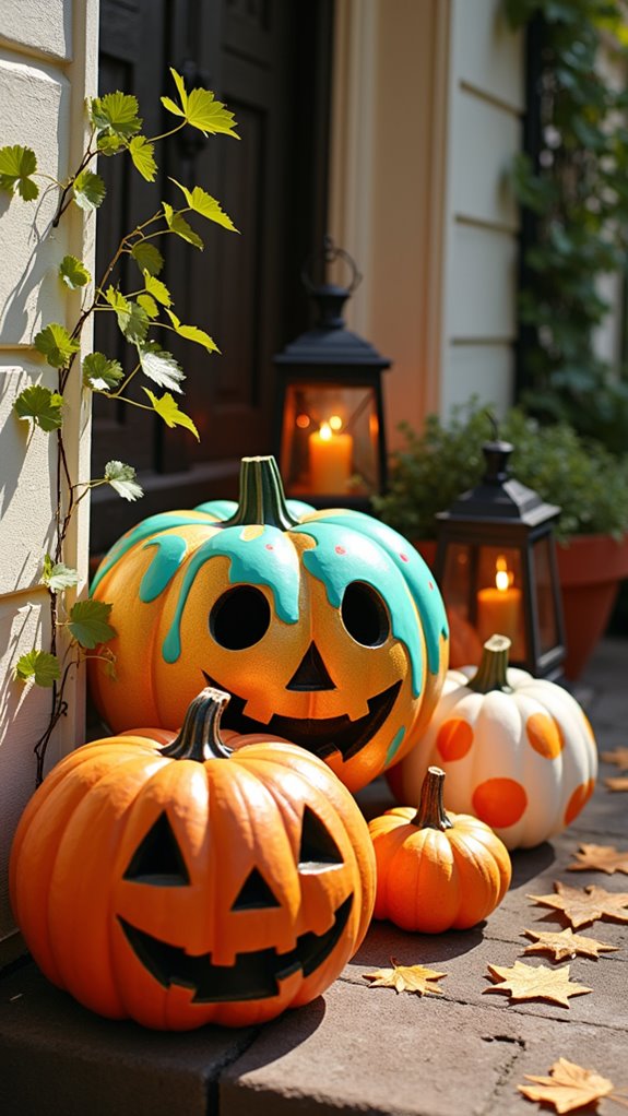 whimsical painted pumpkin designs