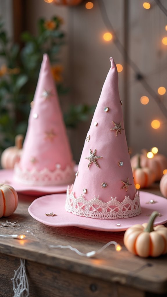 whimsical pink halloween decor