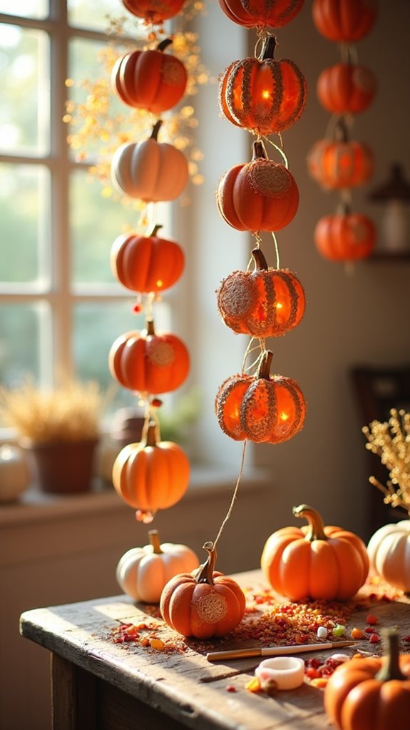 whimsical pumpkin garland decoration