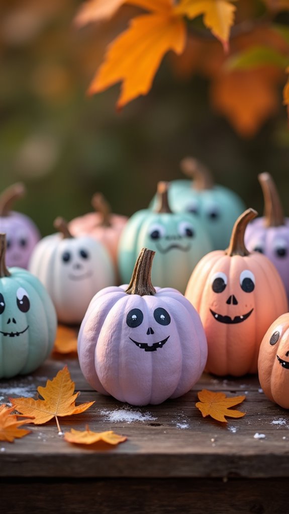 whimsical pumpkin ghost painting
