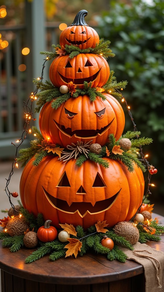 whimsical pumpkin stacking project