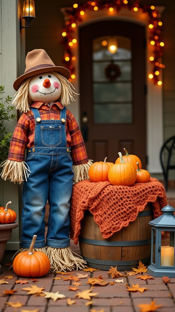 whimsical scarecrow autumn decor
