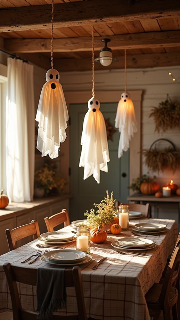 whimsical soft cotton ghosts