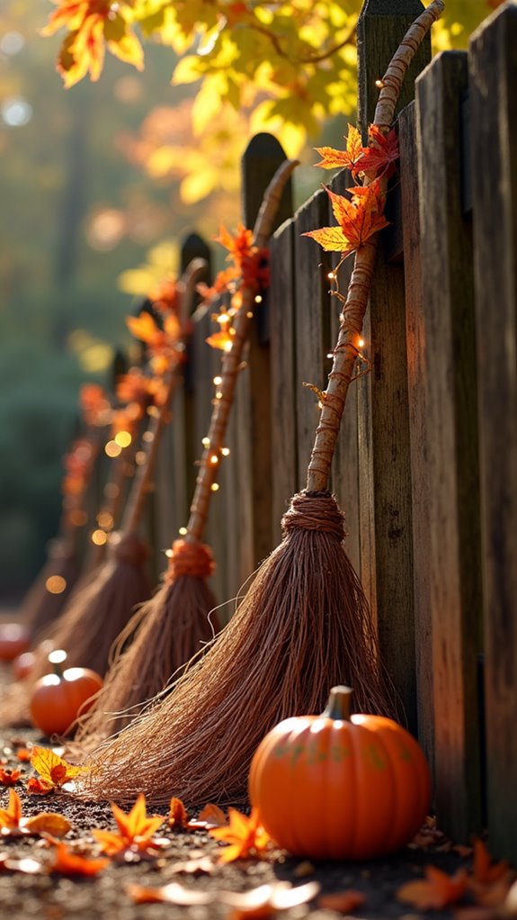 whimsical witch broom decorations
