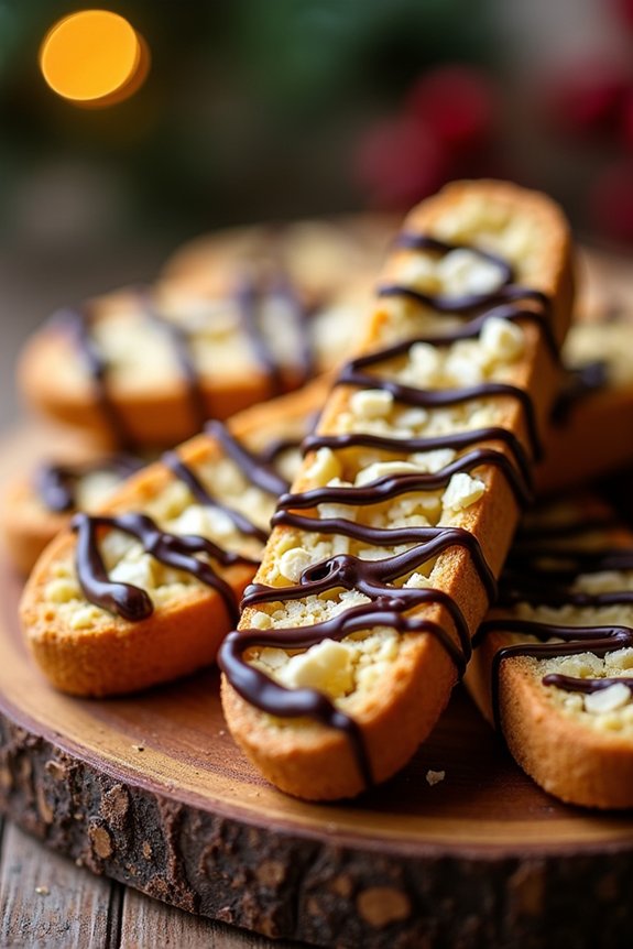 almond biscotti with chocolate