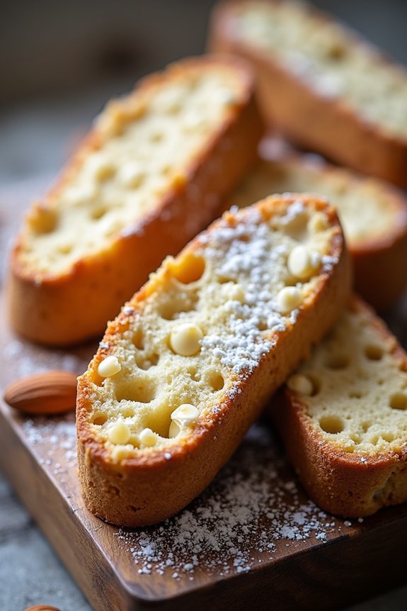 almond white chocolate biscotti