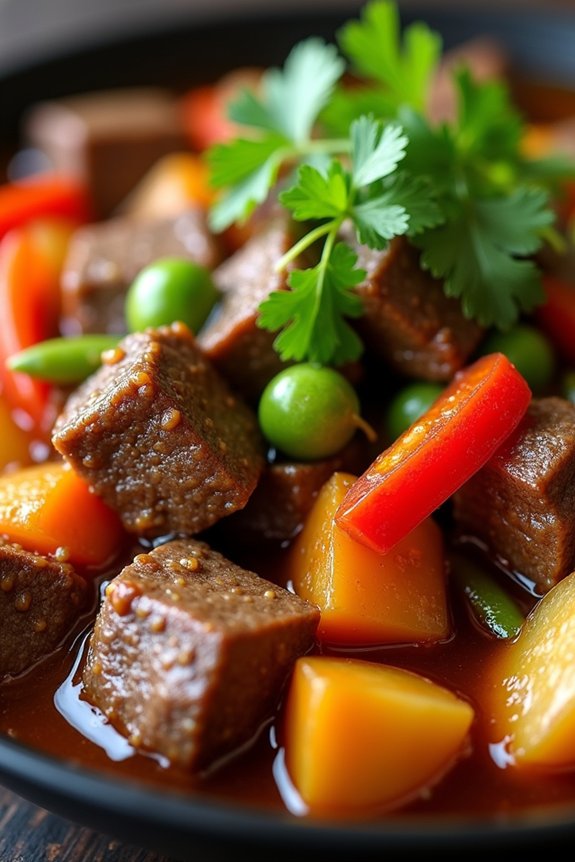 aromatic ginger soy beef stew