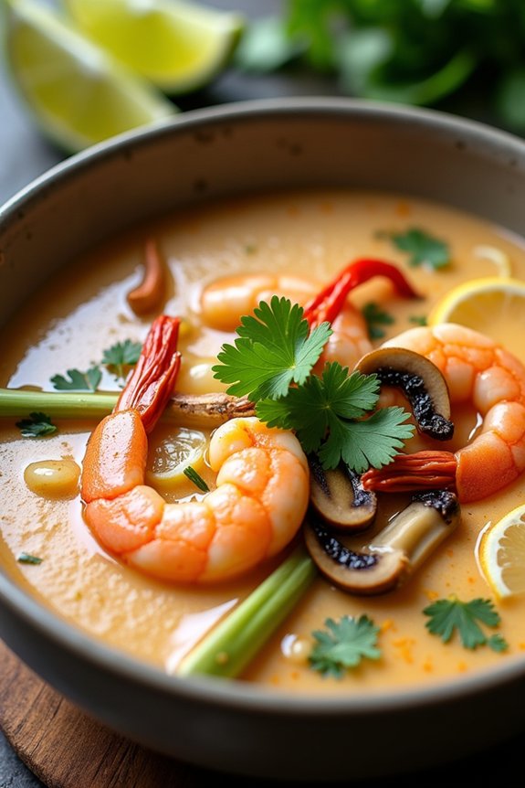 aromatic thai coconut shrimp soup