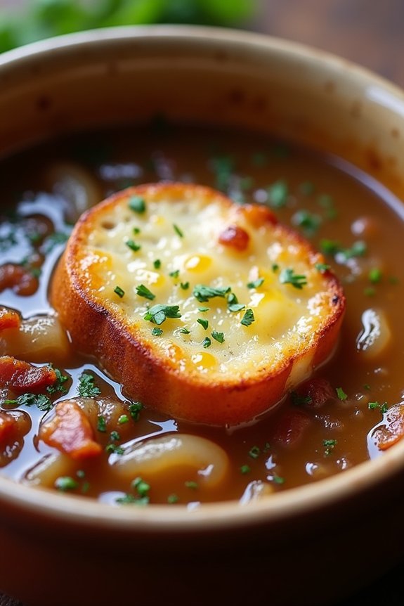 bacon infused french onion soup
