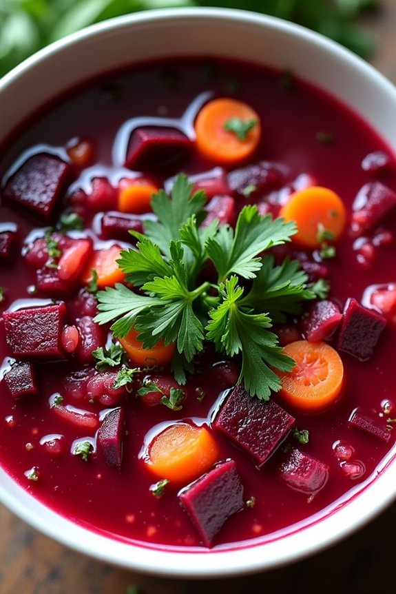 beet and cabbage detox soup